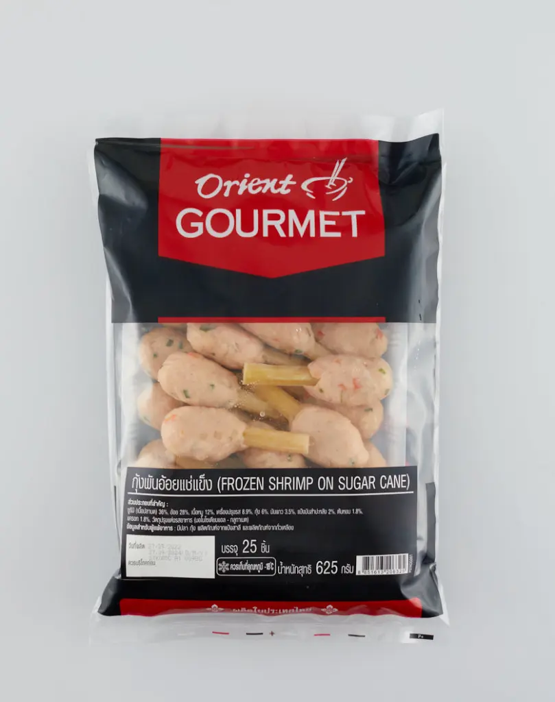 ORIENT GOURMET FROZEN SHRIMP ON SUGAR CANE กุ้งพันอ้อย 25 PCS x 20G( Front).webp
