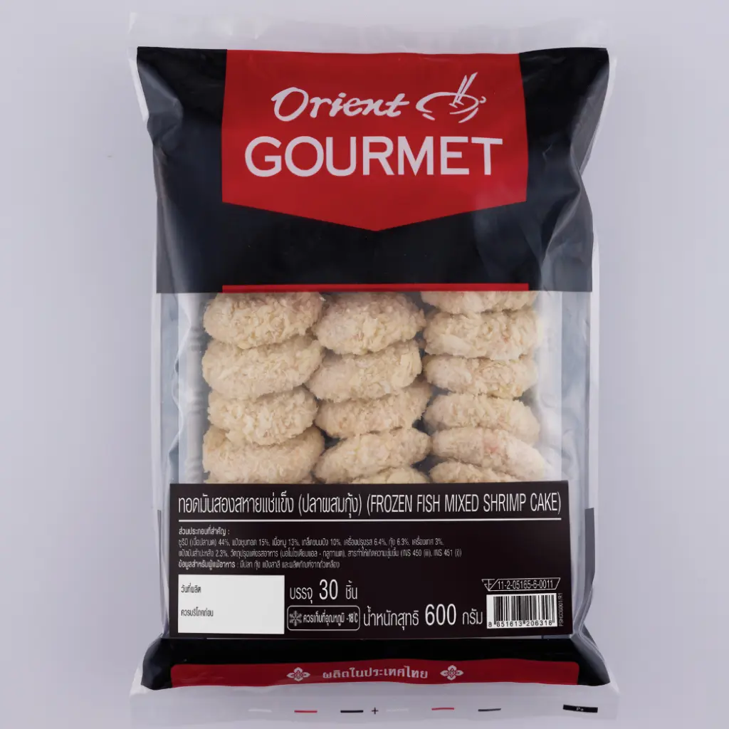 ORIENT GOURMET FROZEN FISH MIXED SHRIMP CAKE ทอดมันสองสหาย แช่แข็ง 30 PCS x 20G (Front).webp