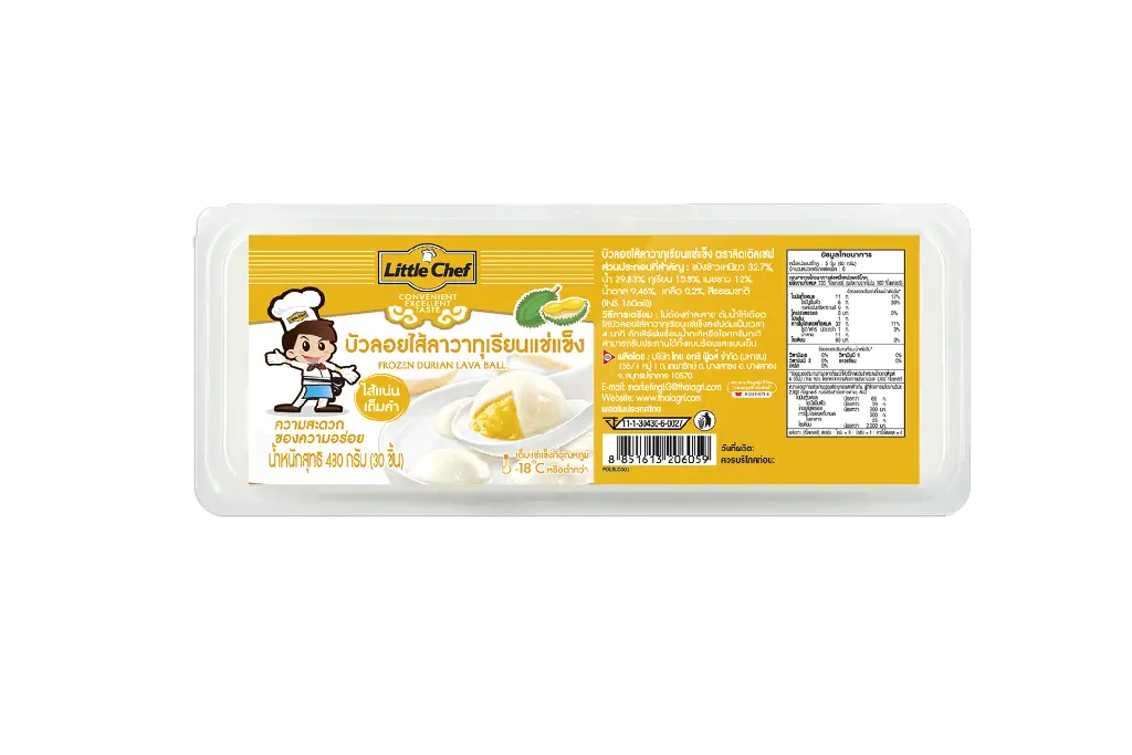 Frozen Durian Lava Little Chef บัวลอยทุเรียนลาวาแช่แข็ง ลิตเติ้ลเชฟ 480g.webp