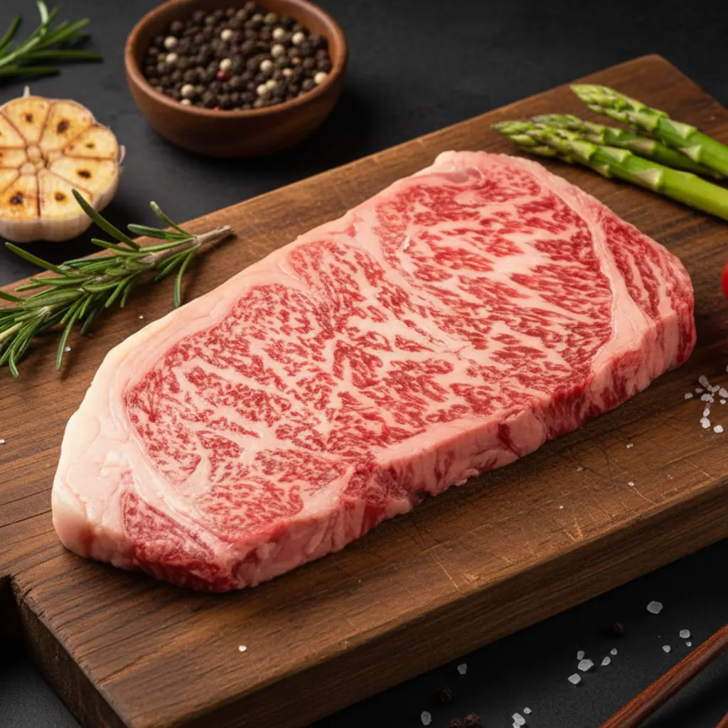 Miyazaki Wagyu A5 Striploin Steak (Portion Cut) เนื้อมิยาซากิวากิว สตริปลอยน์ A5 ตัดสเต็ค