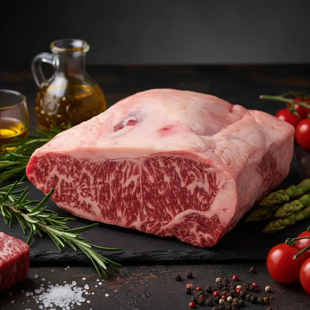 Yugo F1 Wagyu Beef Striploin MB 6/7 - Full Block  เนื้อยูโก F1 วากิวออสเตรเลีย สตริปลอยน์ MB 6/7 - ยกก้อน