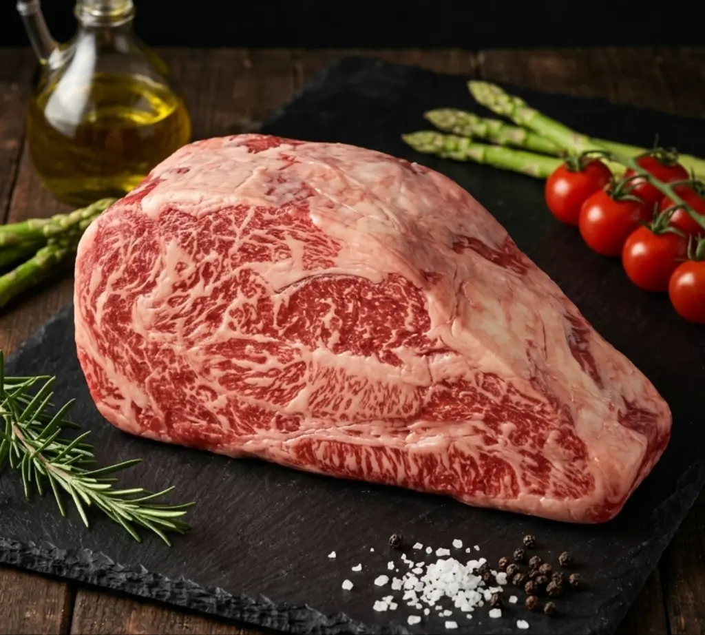 Kagoshima Wagyu Striploin A5 End Cut - Mini Block  เนื้อโยเนซาวะ วากิว สตริปลอยน์ A5 หัวเนื้อ - เนื้อก้อนตัดแบ่ง